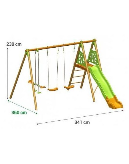 Medidas del Columpio Outdoor Toys Techwood Akeo