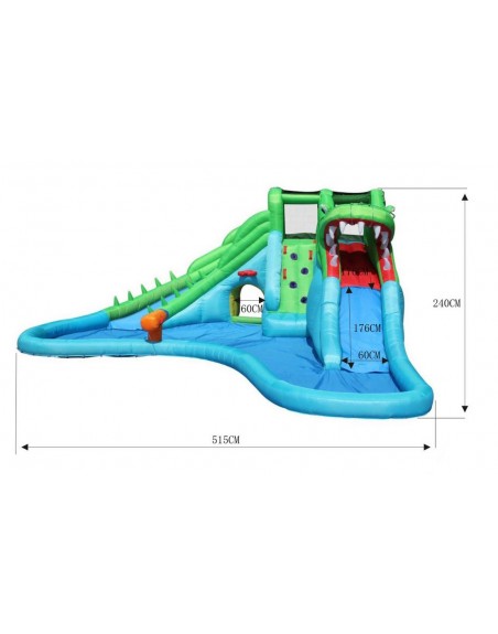 Gran tobogán acuático cocodrilo 5,70x5,15x2,40