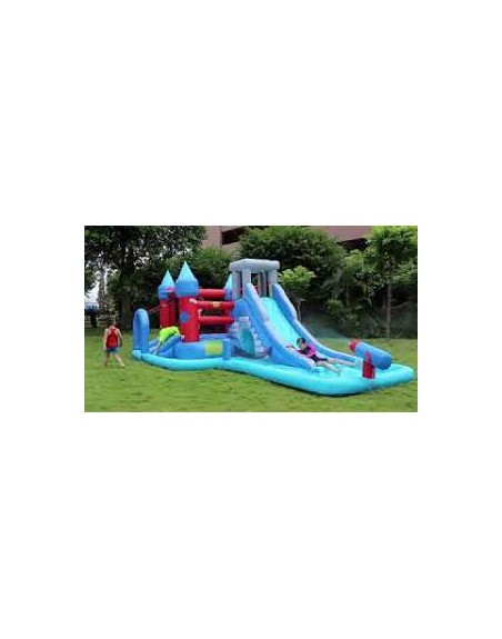 Castillo hinchable acuatico Happy Hop Splashpark 5,80x3,95x2,25 en el Jardín