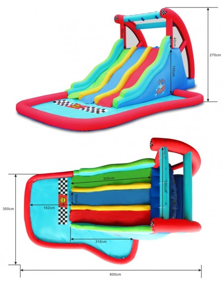 Tobogan acuatico Happy Hop Racing 6x3,50x2,70