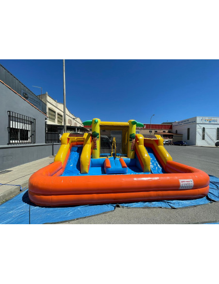 Alquiler castillo hinchable acuatico Palmeras 5 x 4 x 2,50