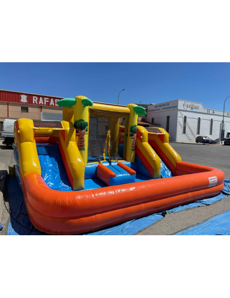 Alquiler castillo hinchable acuatico Palmeras 5 x 4 x 2,50