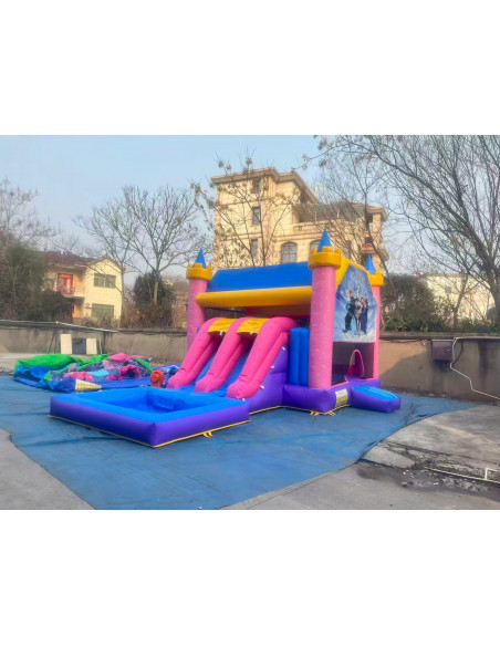 Alquiler castillo hinchable Frozen con piscina 7x5x4