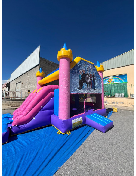 Alquiler castillo hinchable Frozen, Princesas Disney o Kpop con o sin piscina 7x5x4