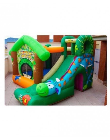 Castelo inflável da selva e girafa 3,50 x 2,40 x 2,45